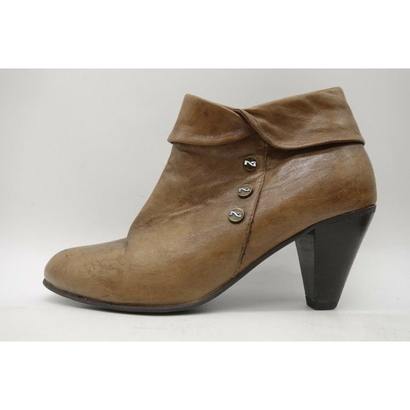 Nero Giardini Brown Leather Zip Up Block Heel Ankle Boots Shoes Women's 37 / 7 - Picture 6 of 9